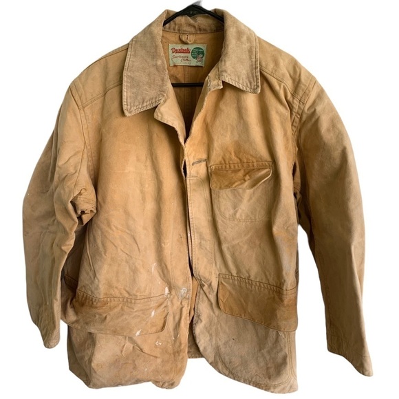 Duxbak 40s 50s Vintage Canvas Duck Fabric Hunting Jacket Khaki Men's Outerwear